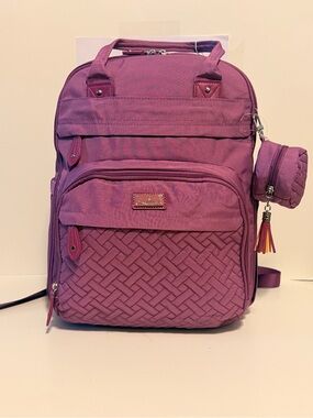 NWT BabbleRoo Diaper Backpack Bag-Light Purple w/Changing Pad